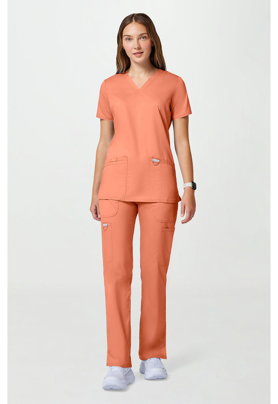 Workwear Revolution WW620 Women's V-Neck Scrub Top Papaya Juice