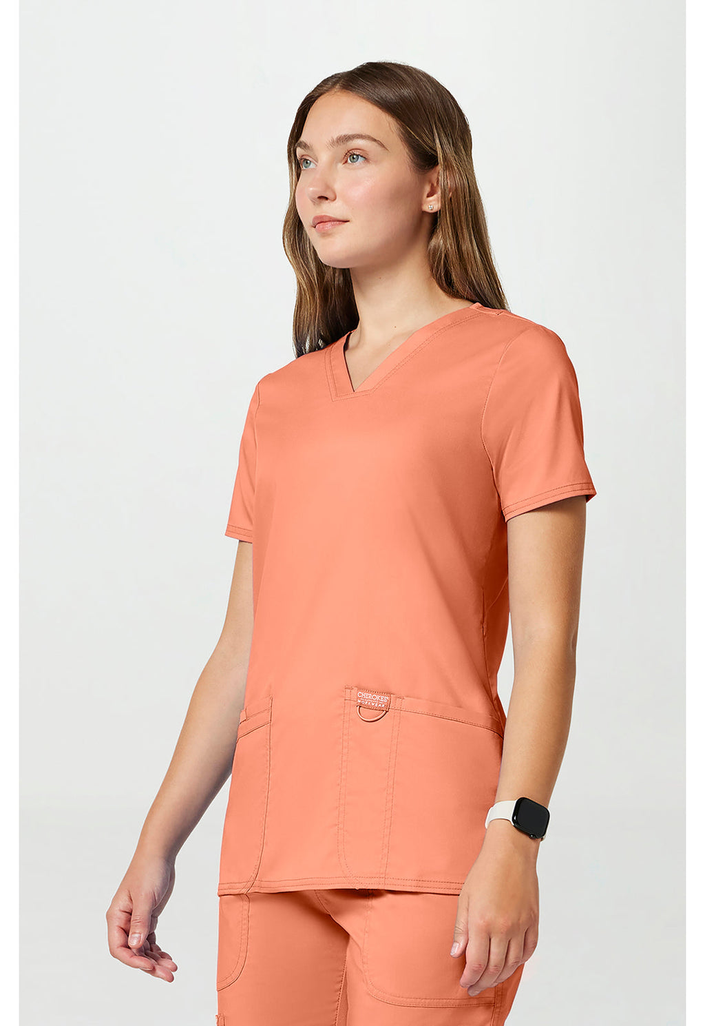 Workwear Revolution WW620 Women's V-Neck Scrub Top Papaya Juice