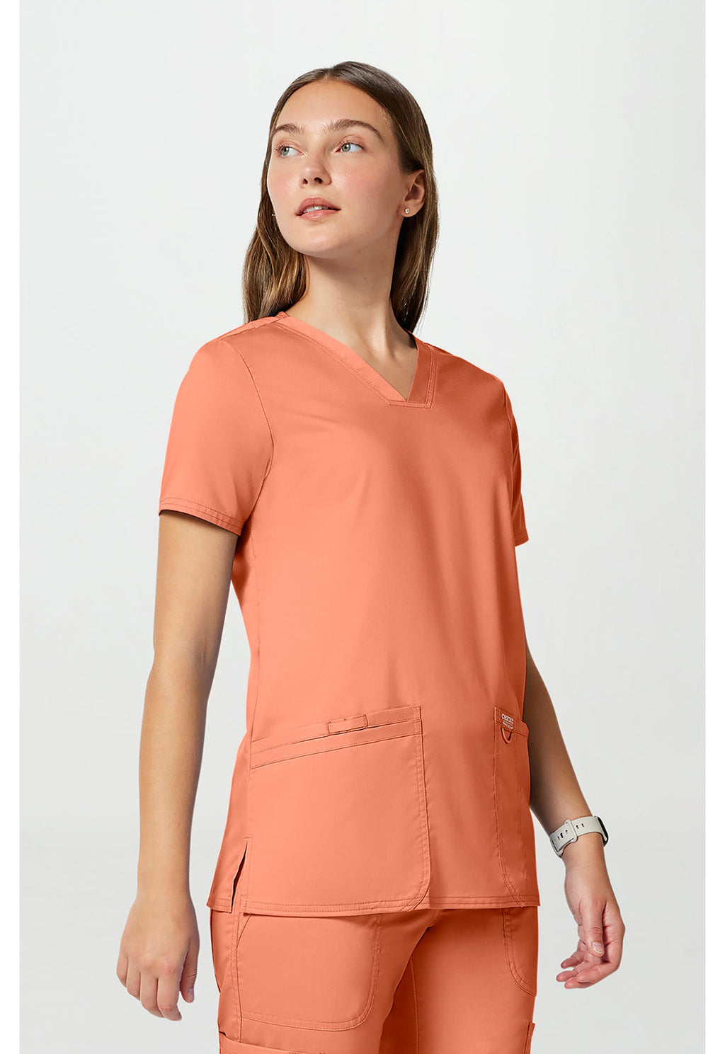 Workwear Revolution WW620 Women's V-Neck Scrub Top Papaya Juice