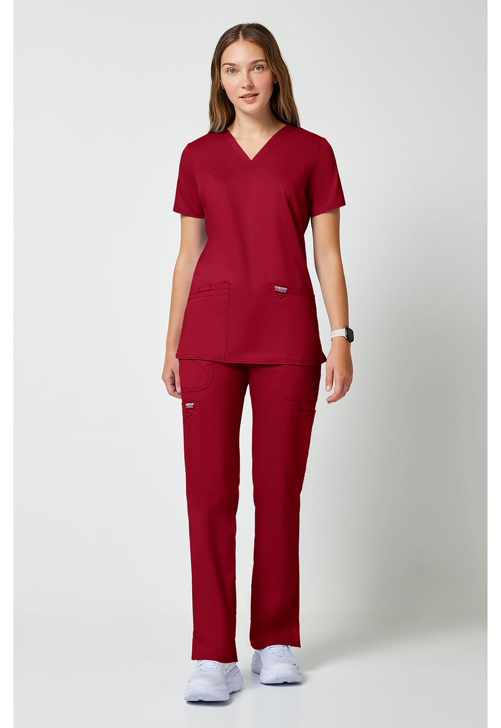 Workwear Revolution WW620 Women's V-Neck Scrub Top Red