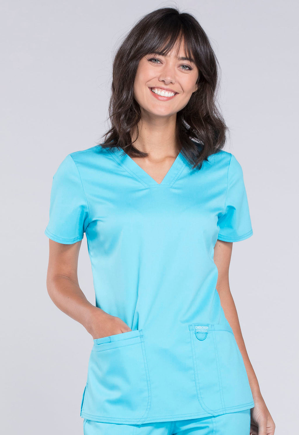 Workwear Revolution WW620 Women's V-Neck Scrub Top Turquoise