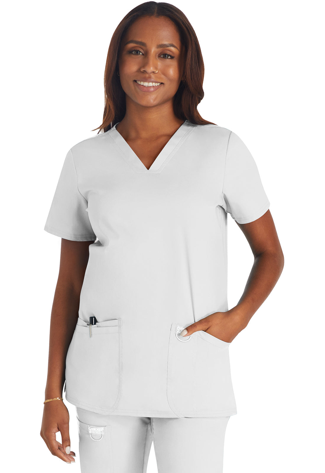 Workwear Revolution WW620 Women's V-Neck Scrub Top White