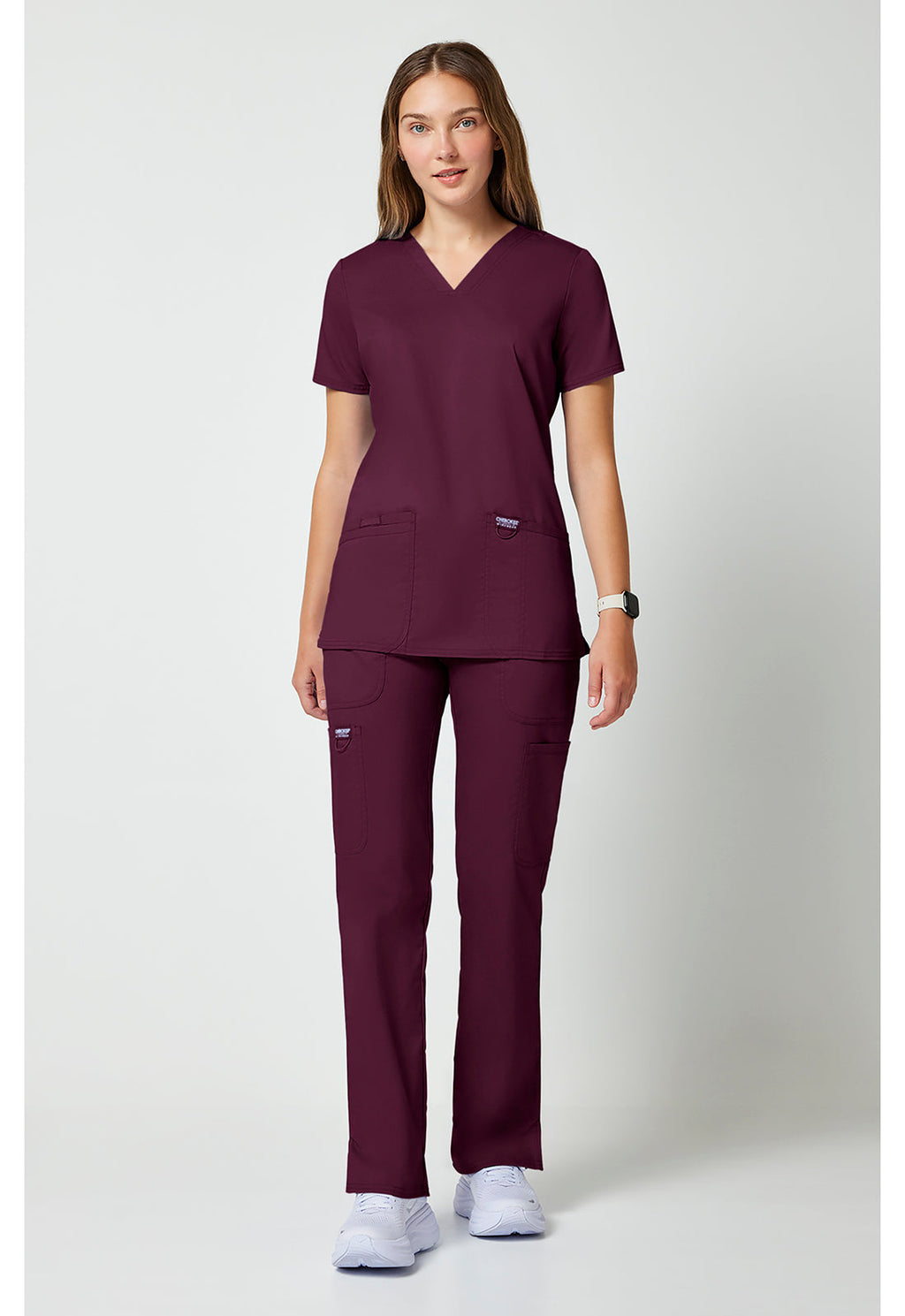 Workwear Revolution WW620 Women's V-Neck Scrub Top Wine