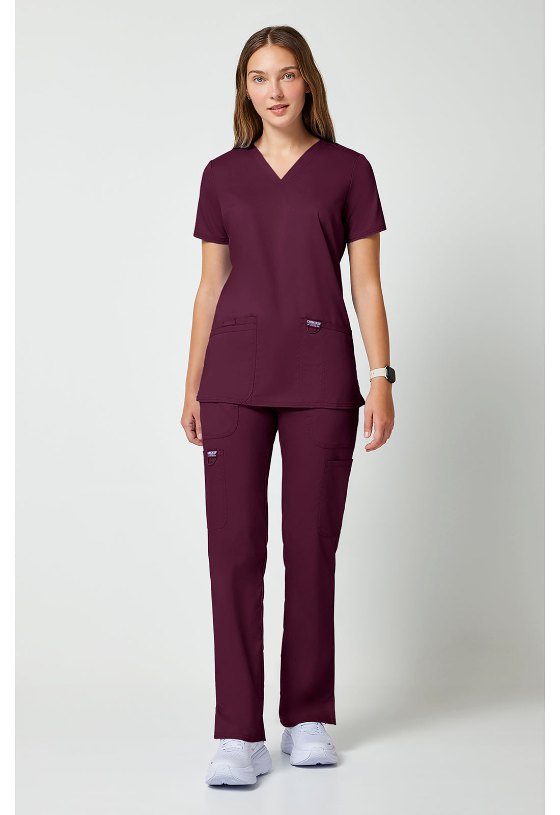 Workwear Revolution WW620 Women's V-Neck Scrub Top Wine