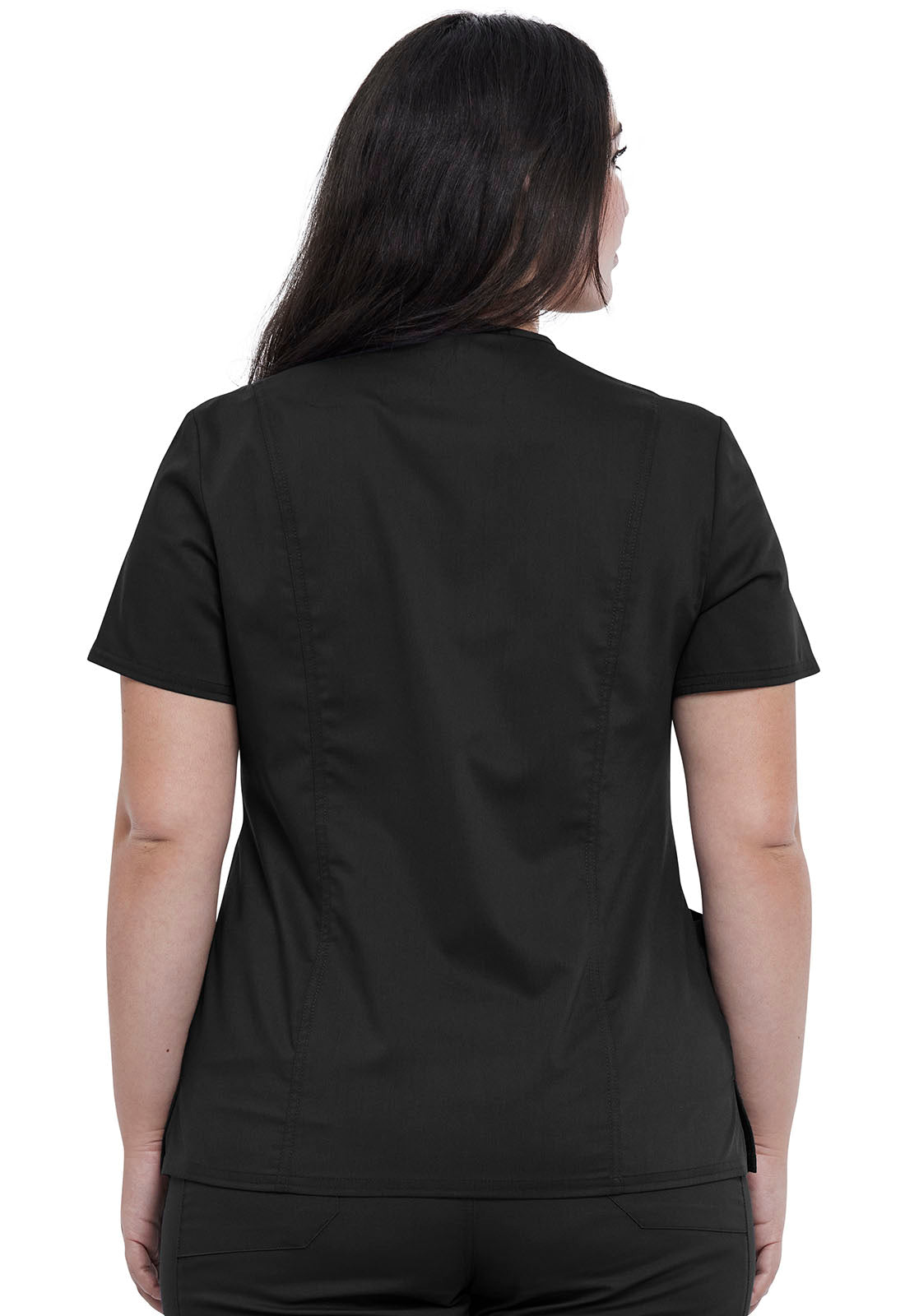 Revolution WW622 Snap Front V-Neck Top Black