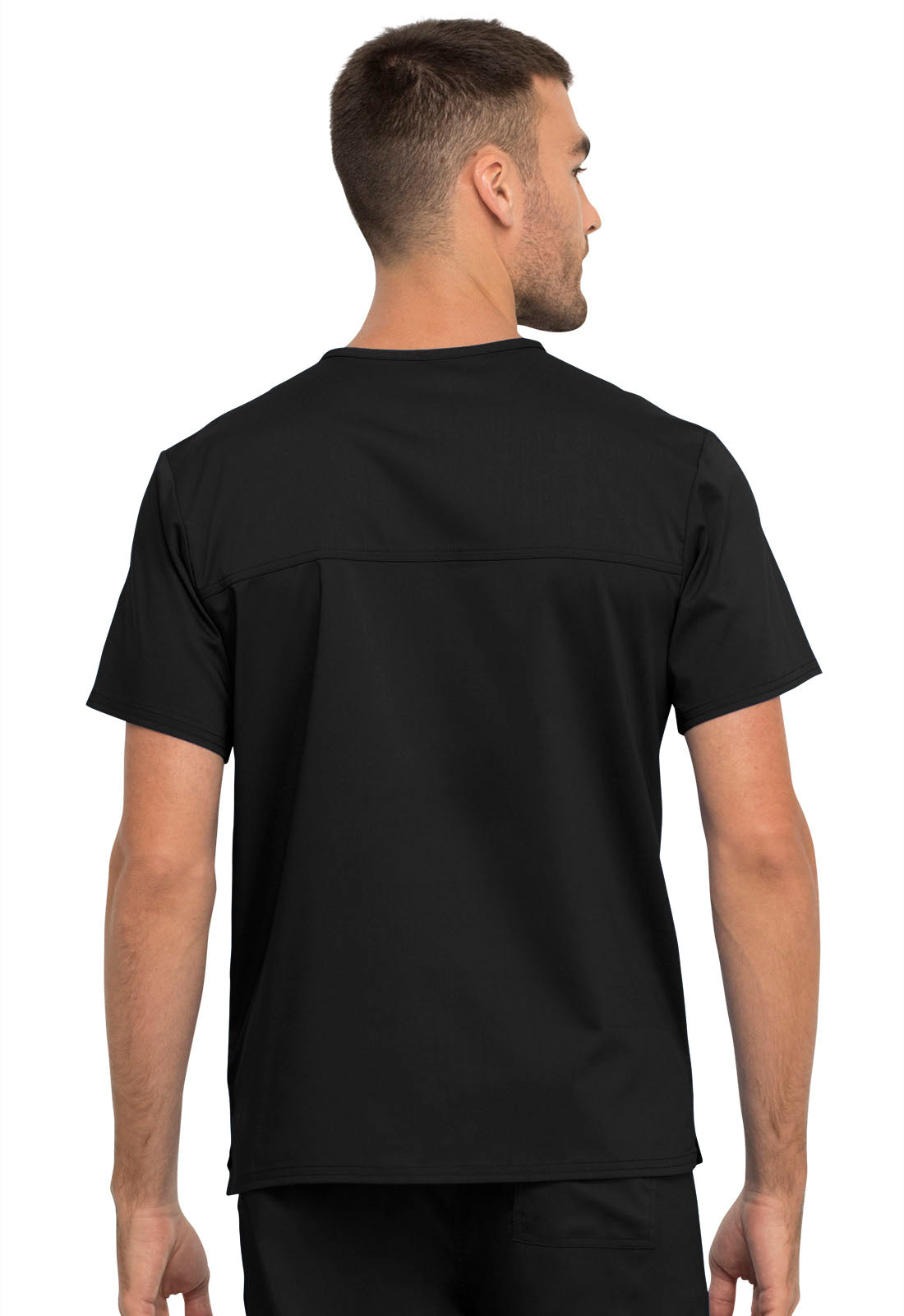 Workwear Revolution WW625 Unisex Unisex 1 Pocket Tuckable V-Neck Scrub Top Black