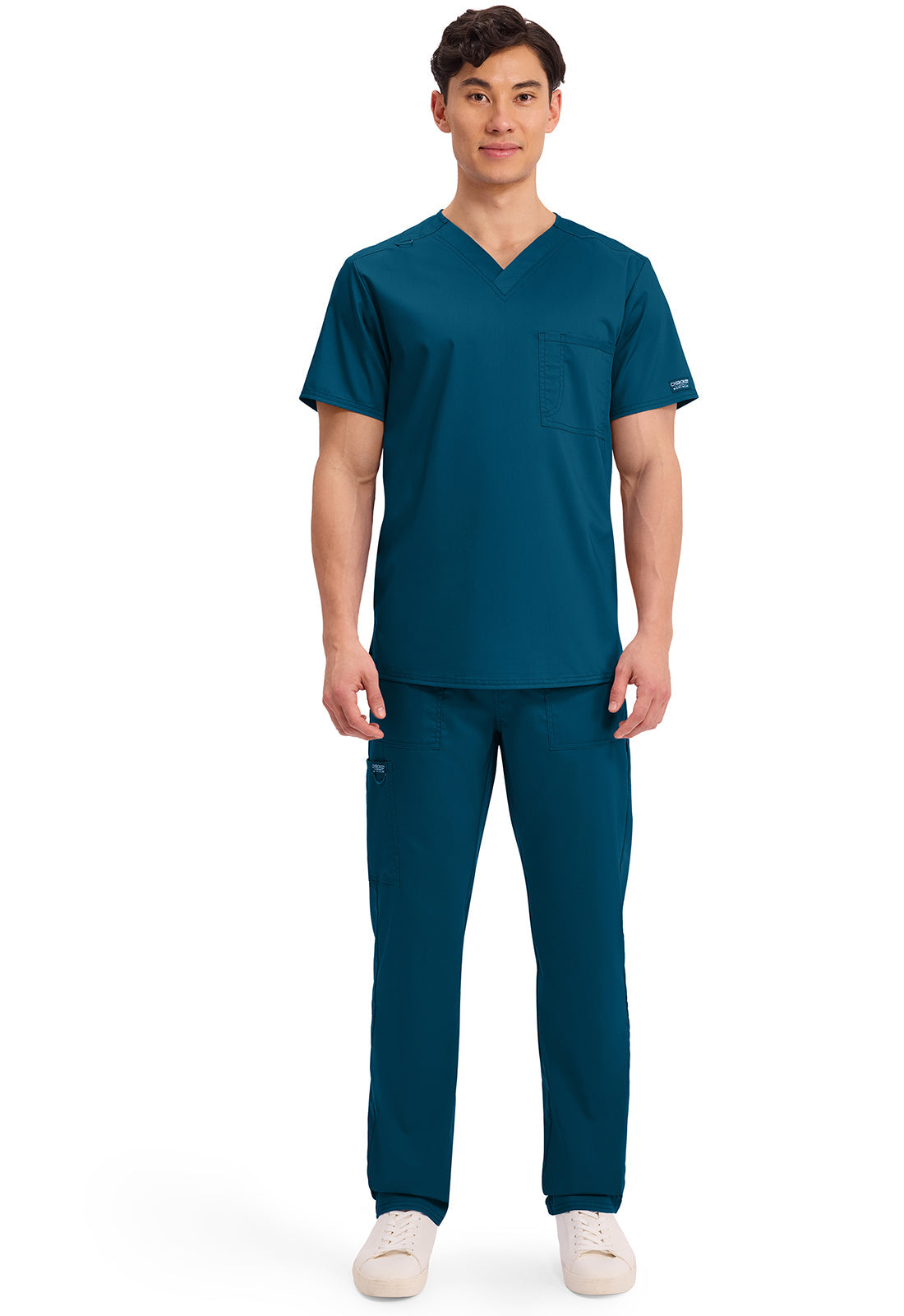 Workwear Revolution WW625 Unisex Unisex 1 Pocket Tuckable V-Neck Scrub Top Caribbean Blue