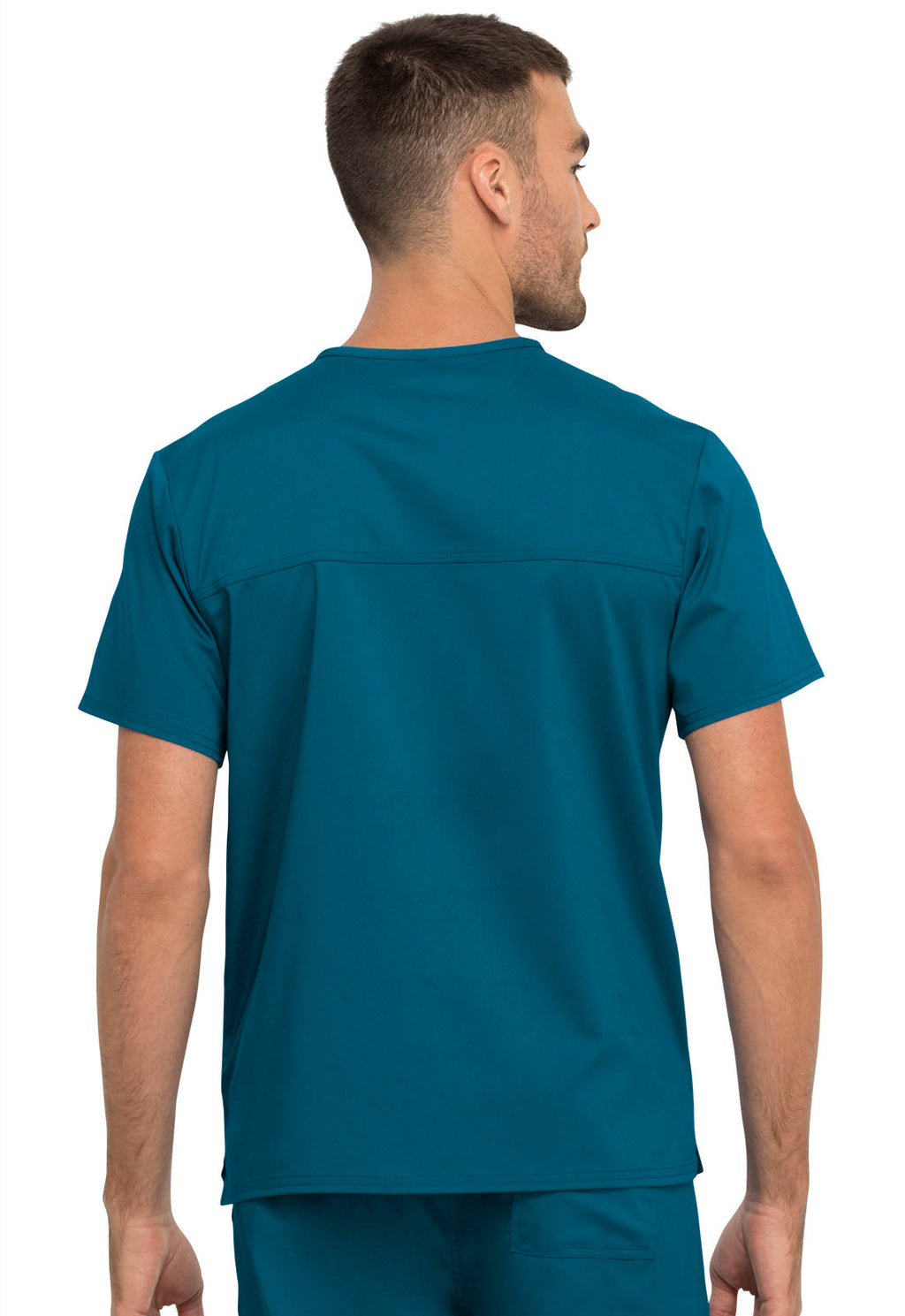 Workwear Revolution WW625 Unisex Unisex 1 Pocket Tuckable V-Neck Scrub Top Caribbean Blue