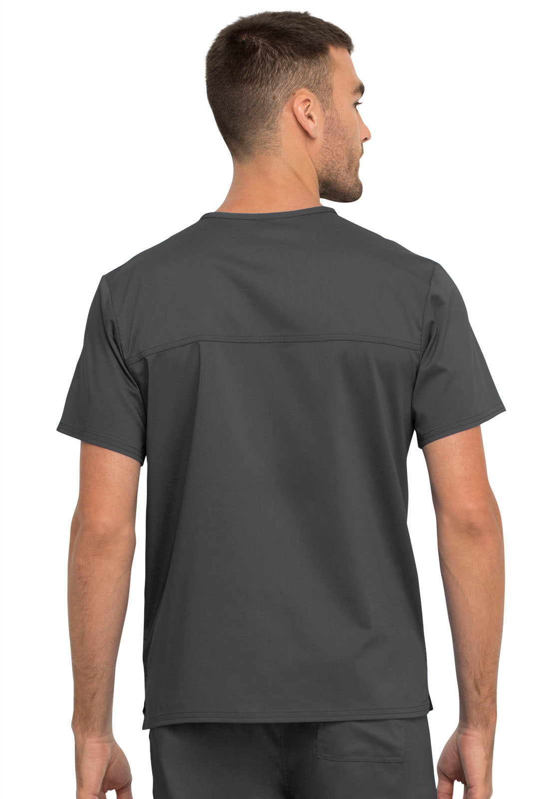 Workwear Revolution WW625 Unisex Unisex 1 Pocket Tuckable V-Neck Scrub Top Pewter