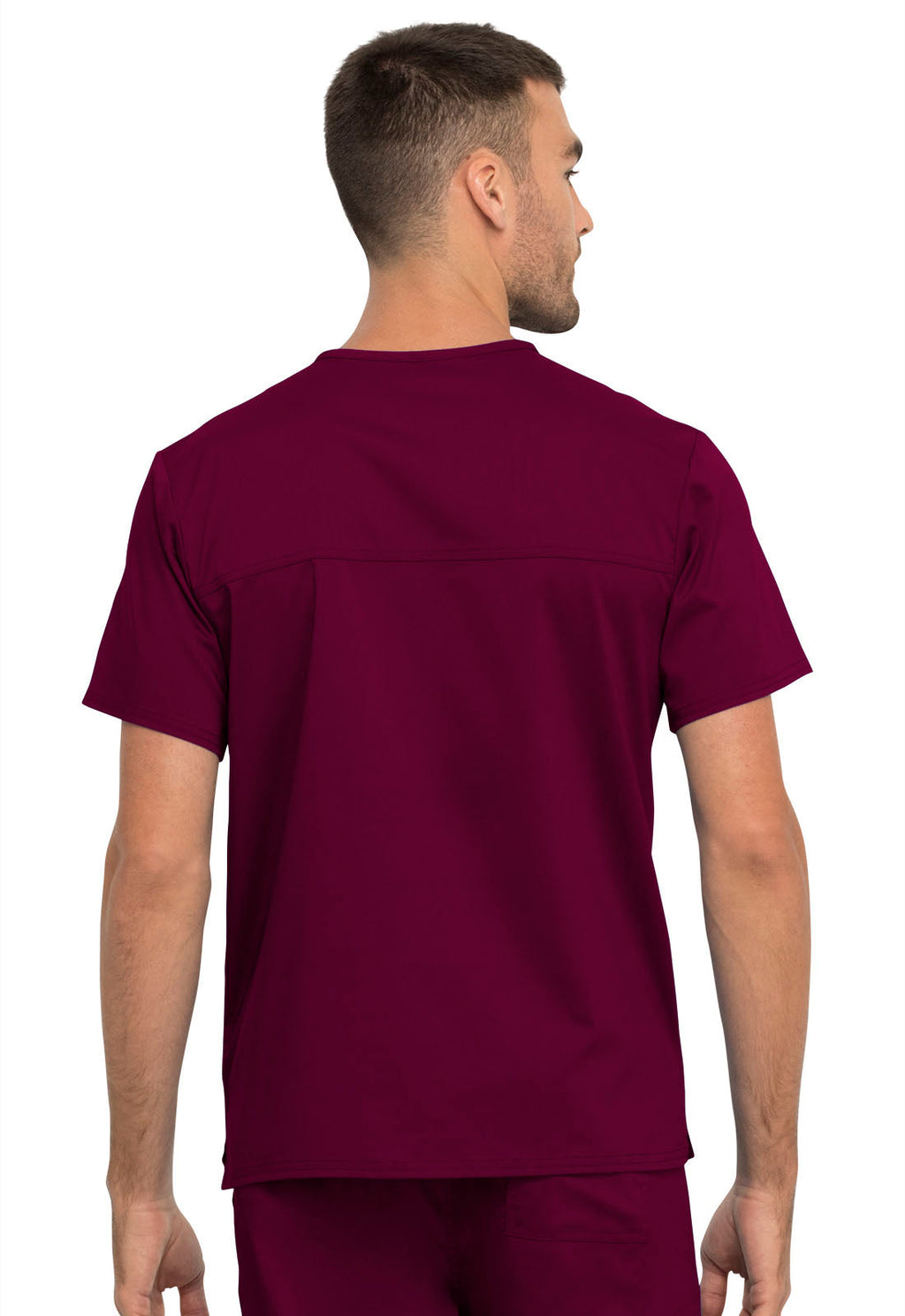 Revolution WW625 Unisex 1 Pocket Tuckable V-Neck Top Wine
