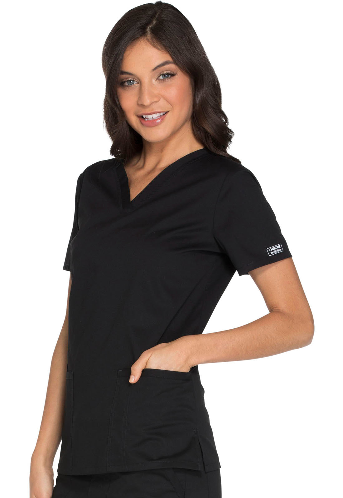 Core Stretch WW630 V-Neck Top Black
