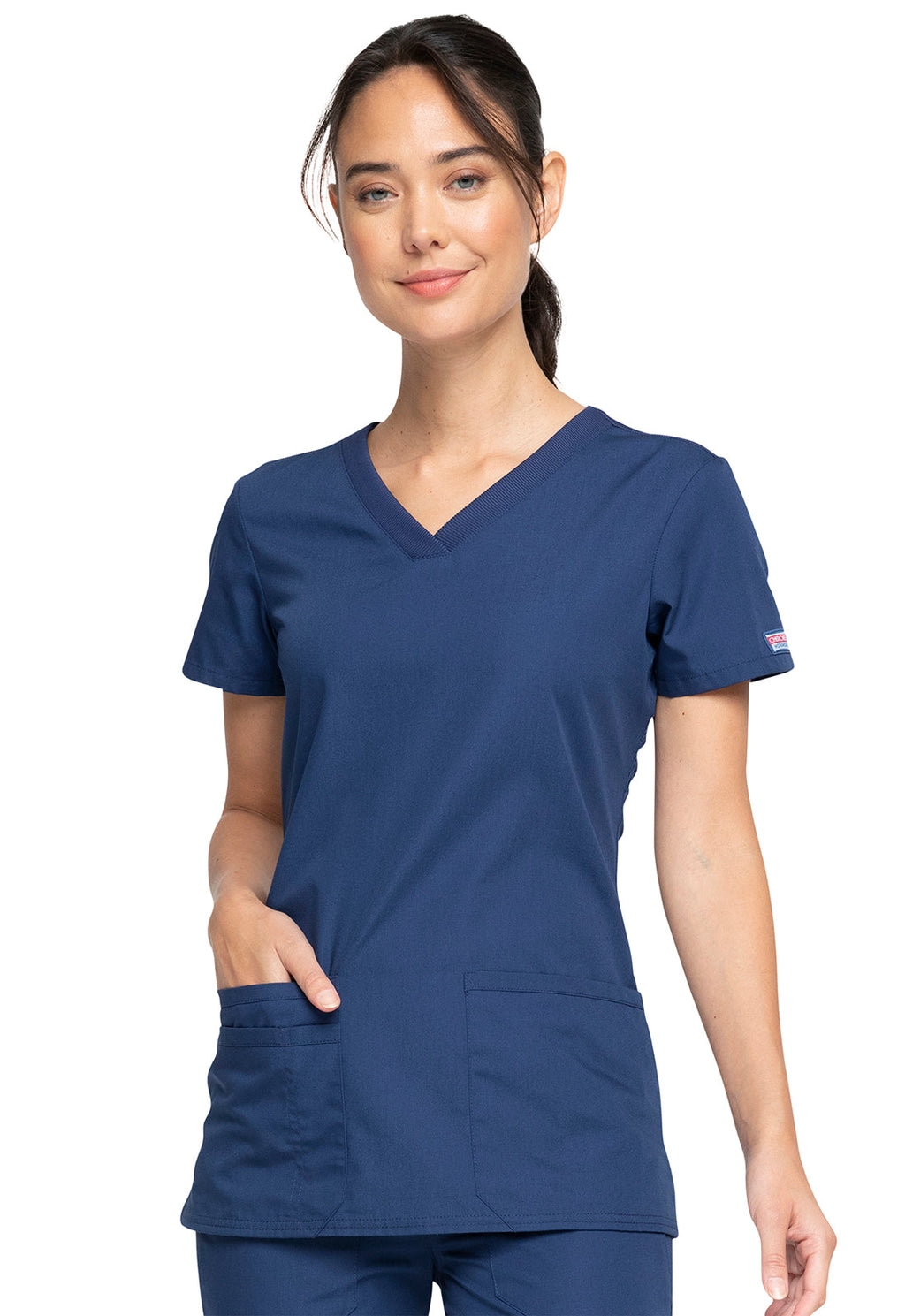 Workwear Originals WW645 Women's V-Neck Scrub Top Navy
