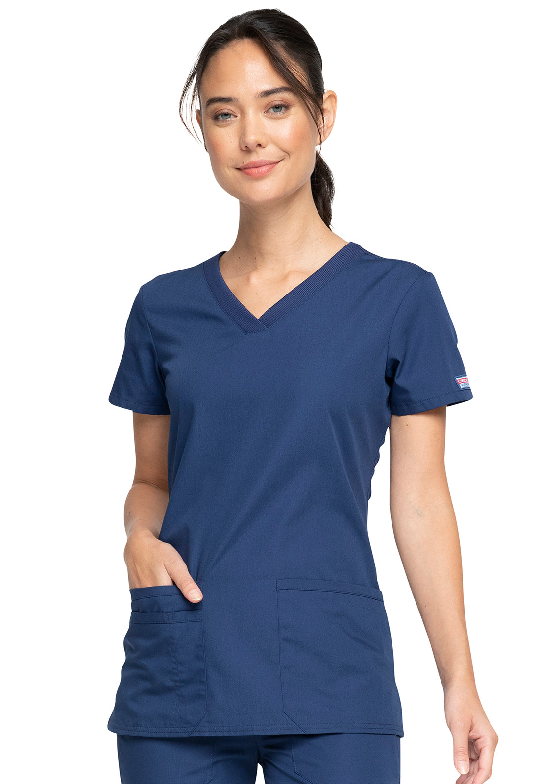 Workwear Originals WW645 Women's V-Neck Scrub Top Navy