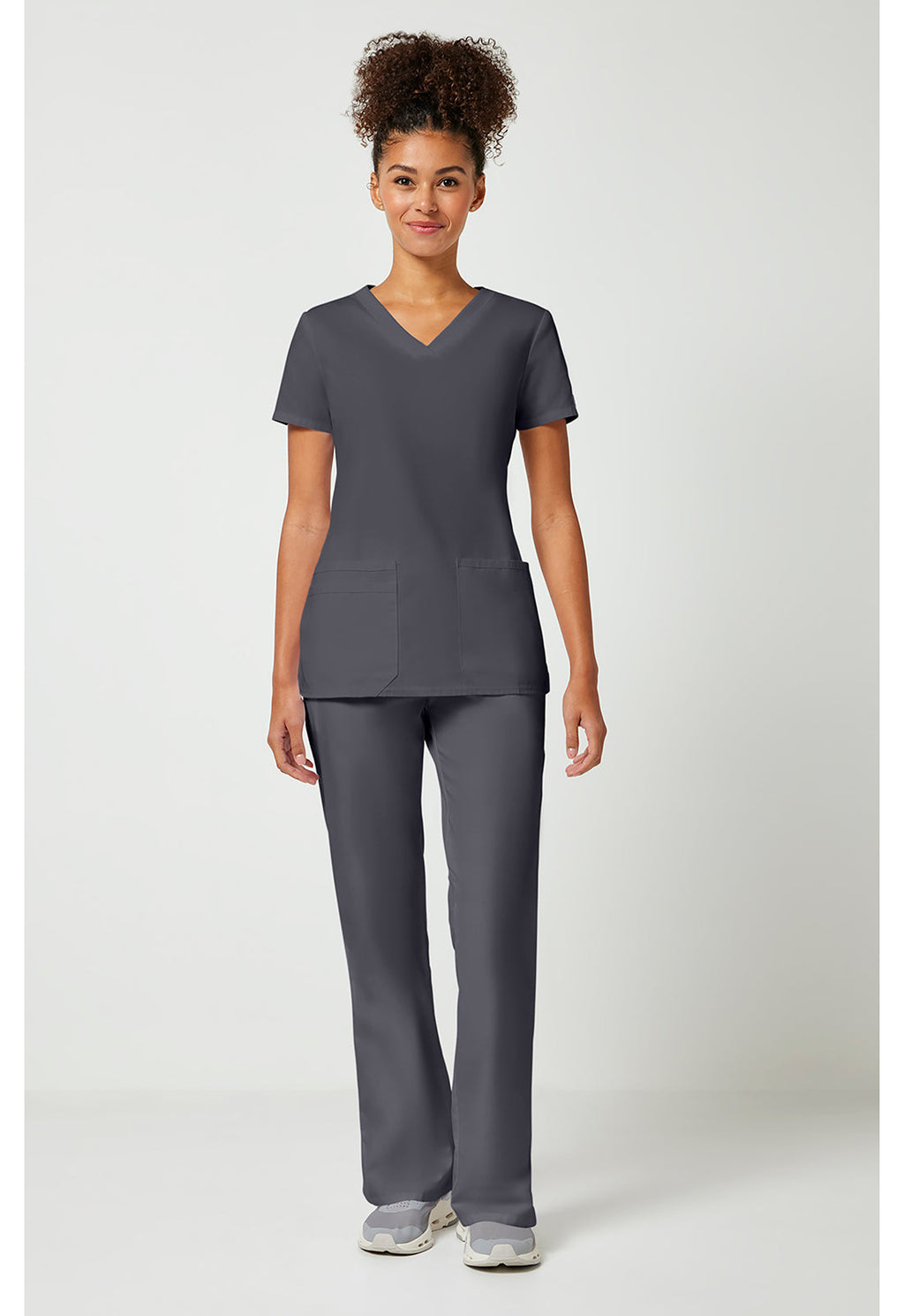 Workwear Originals WW645 Women's V-Neck Scrub Top Pewter