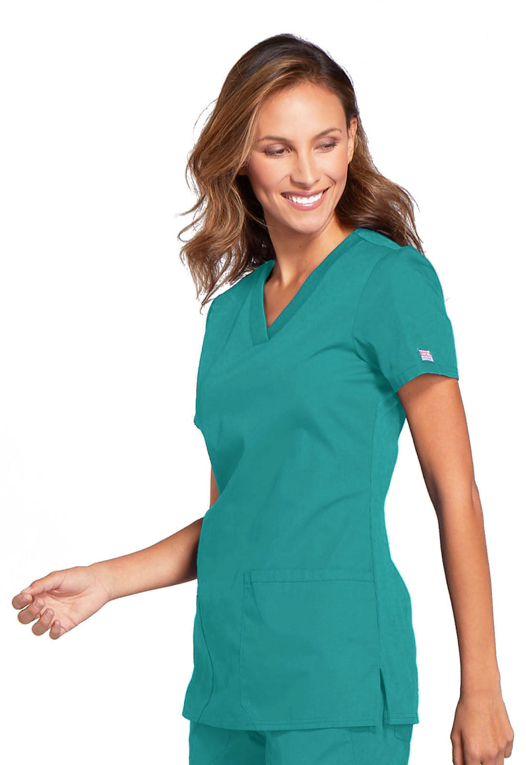 Workwear Originals WW645 Women's V-Neck Scrub Top Teal Blue