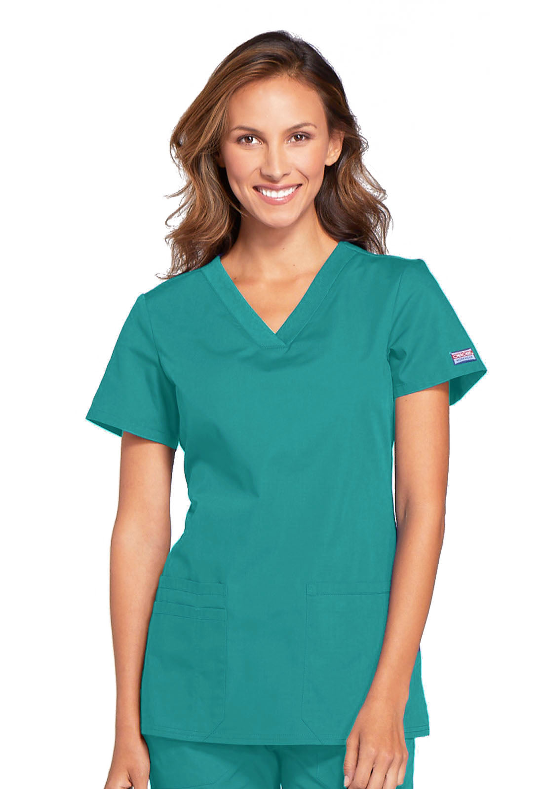Workwear Originals WW645 Women's V-Neck Scrub Top Teal Blue