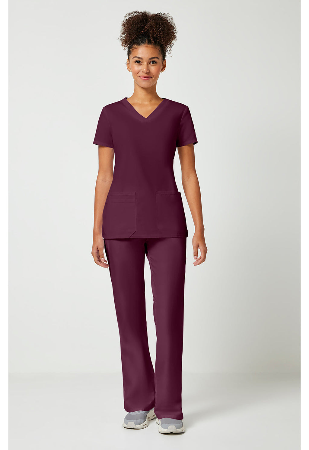 Workwear Originals WW645 Women's V-Neck Scrub Top Wine