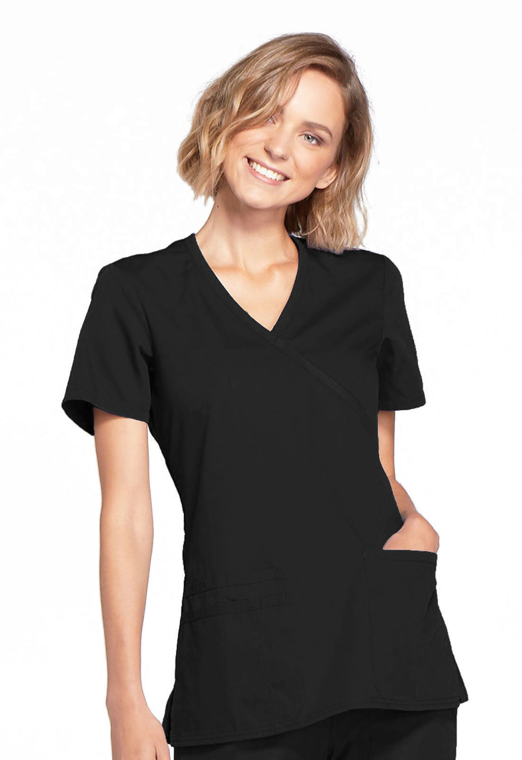 Originals WW650 Mock Wrap Top Black