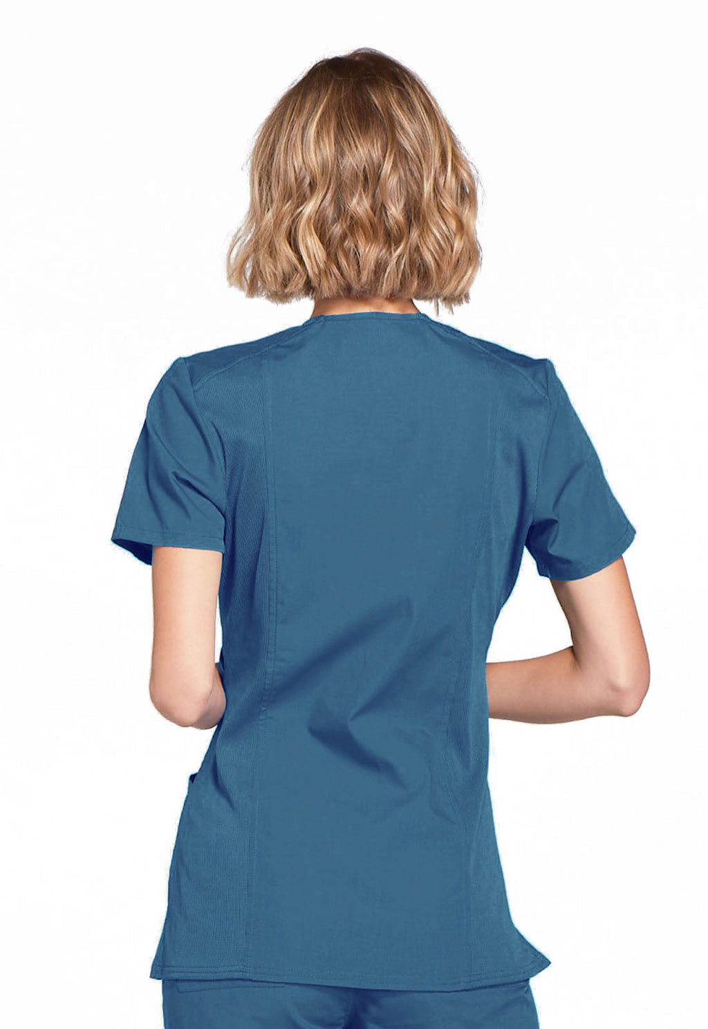 Originals WW650 Mock Wrap Top Caribbean Blue