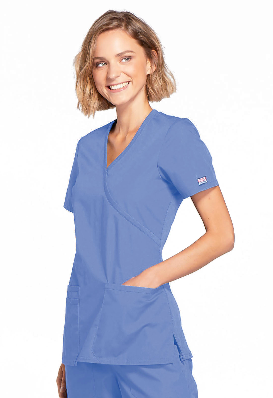 Originals WW650 Mock Wrap Top Ciel
