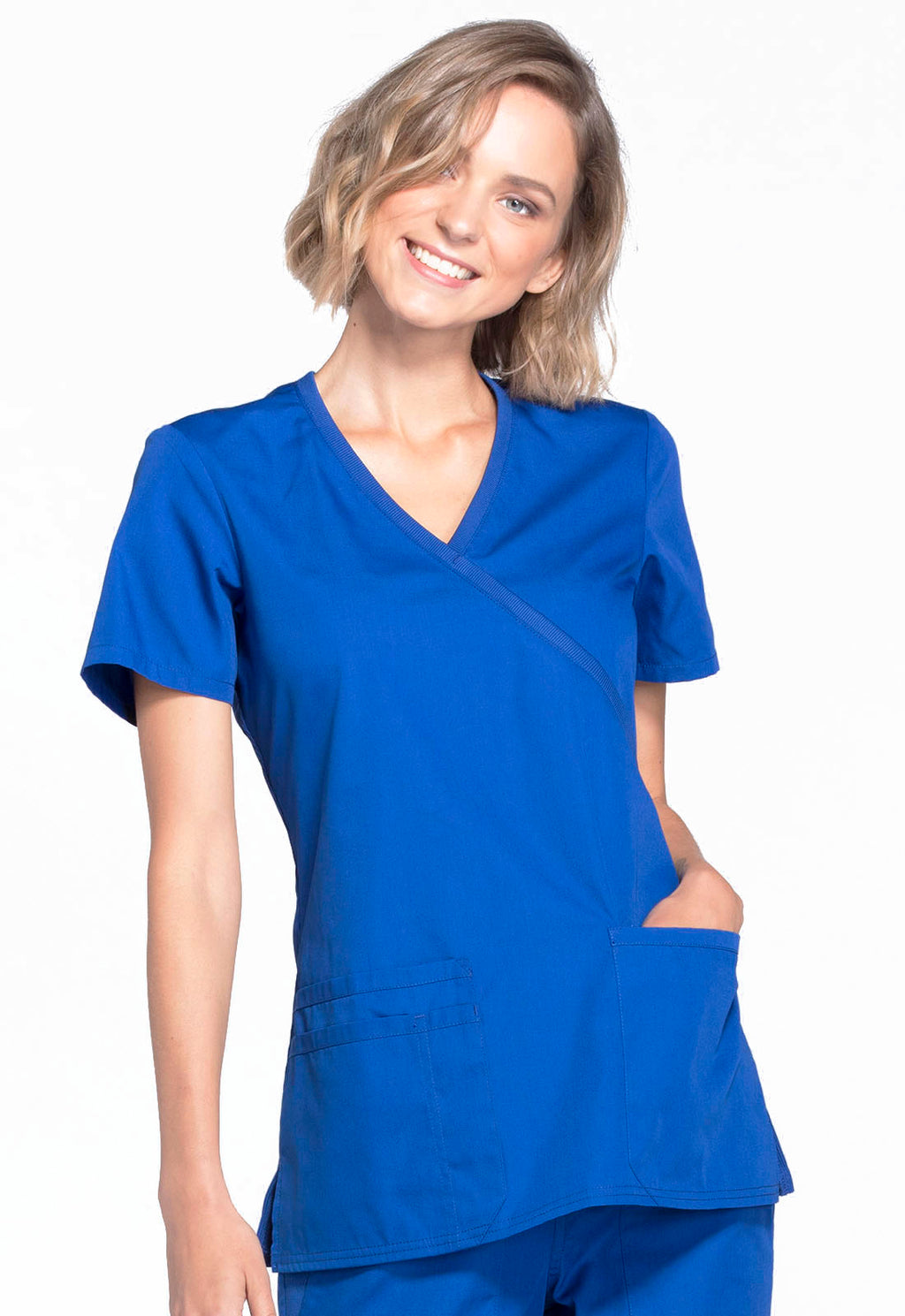 Originals WW650 Mock Wrap Top Galaxy Blue