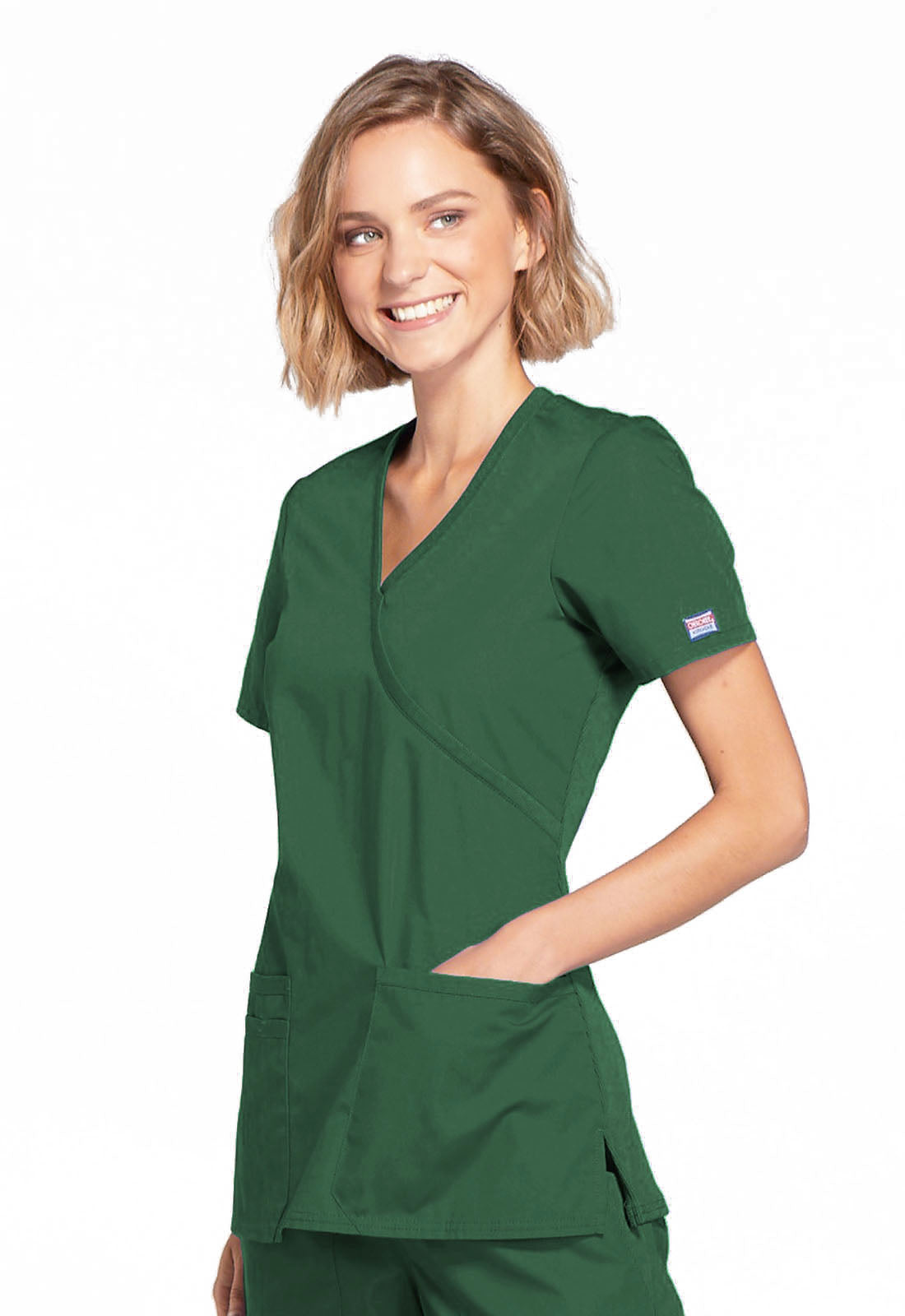 Originals WW650 Mock Wrap Top Hunter Green
