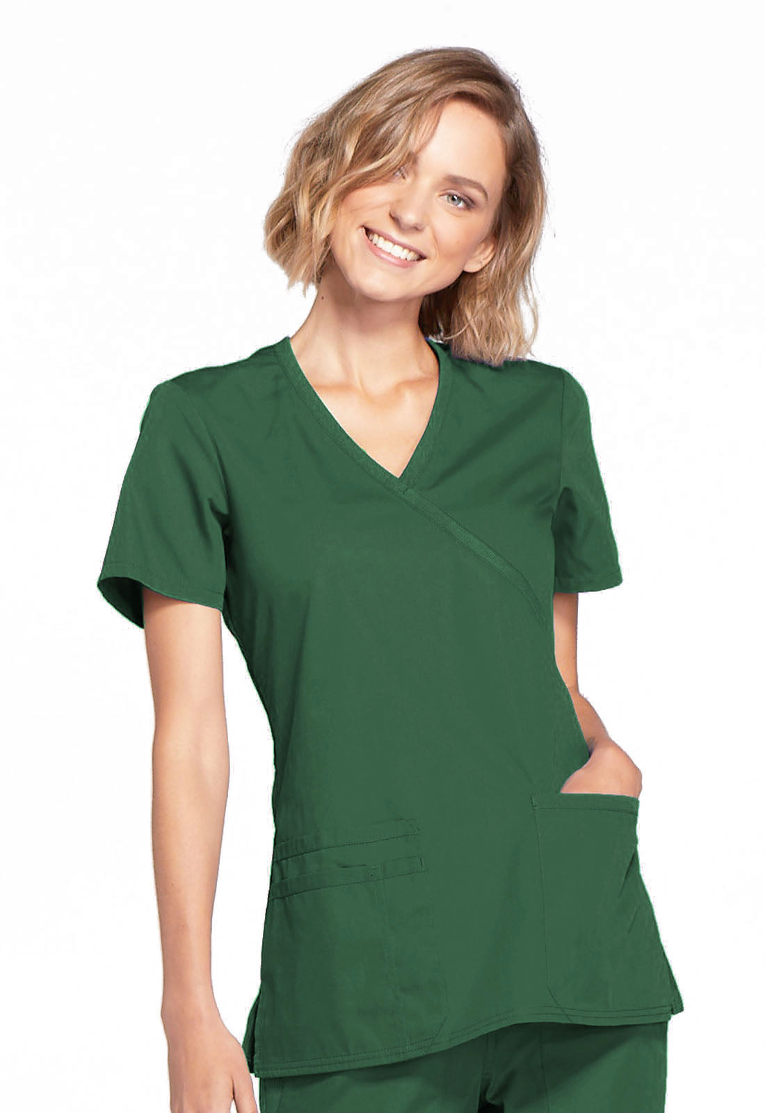 Originals WW650 Mock Wrap Top Hunter Green