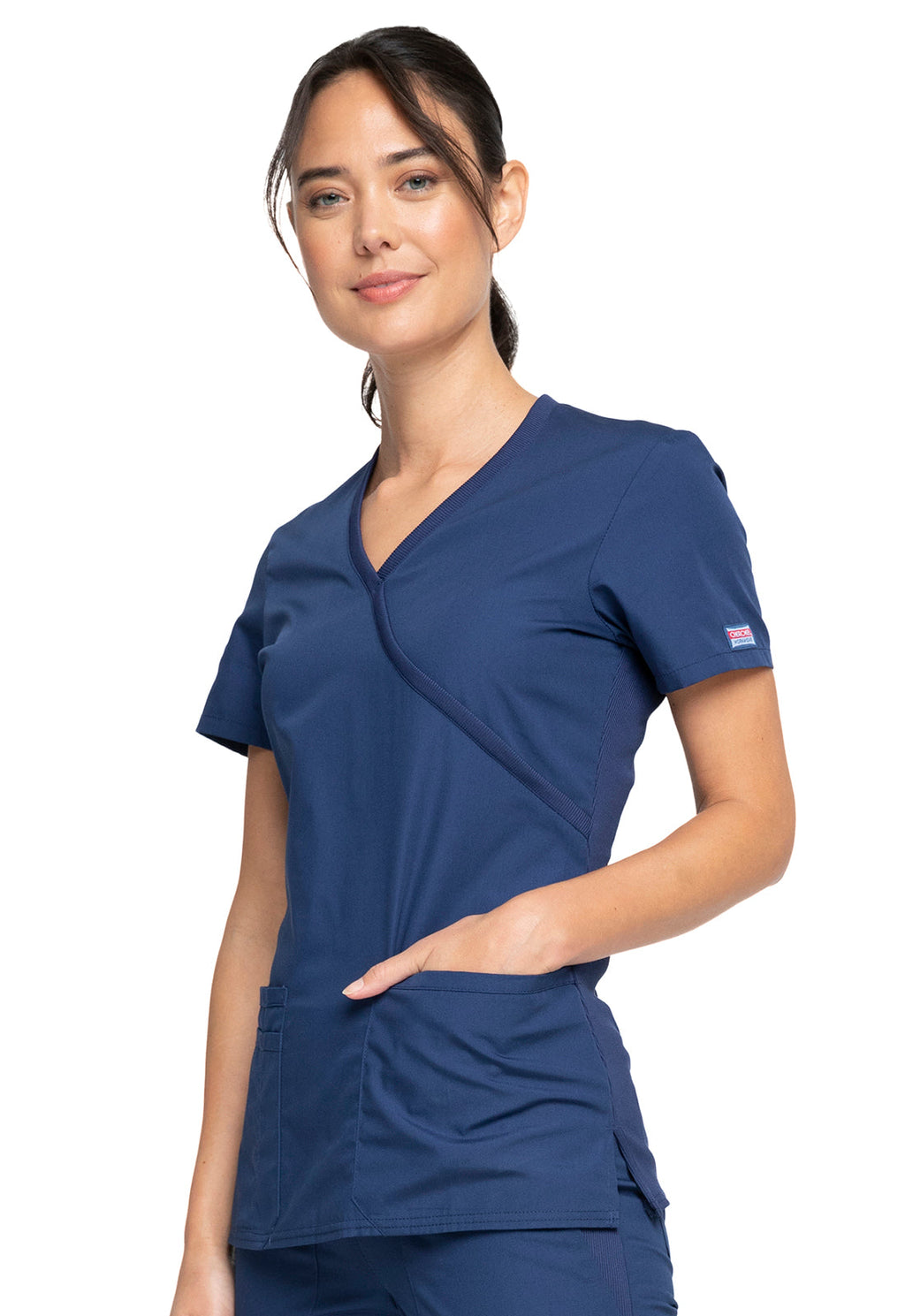 Originals WW650 Mock Wrap Top Navy