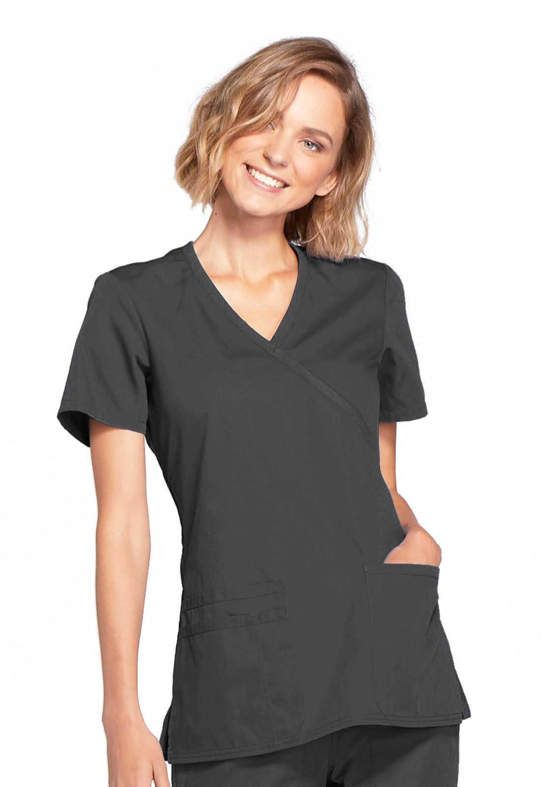 Originals WW650 Mock Wrap Top Pewter