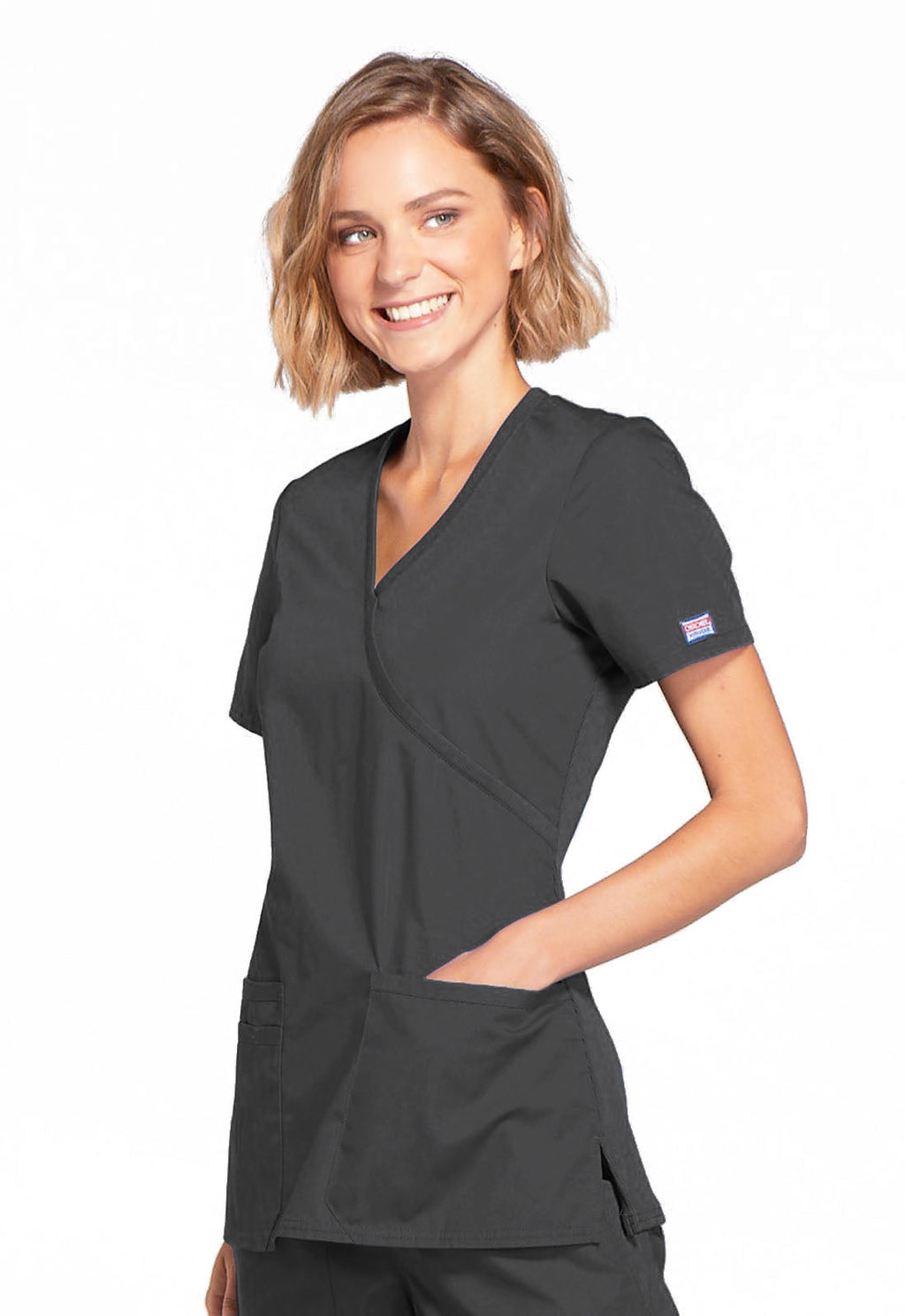 Originals WW650 Mock Wrap Top Pewter