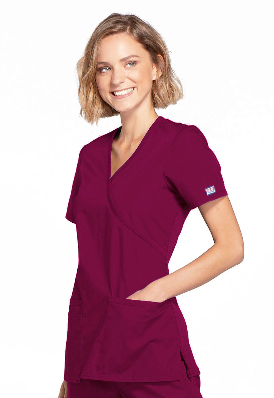 Originals WW650 Mock Wrap Top Wine