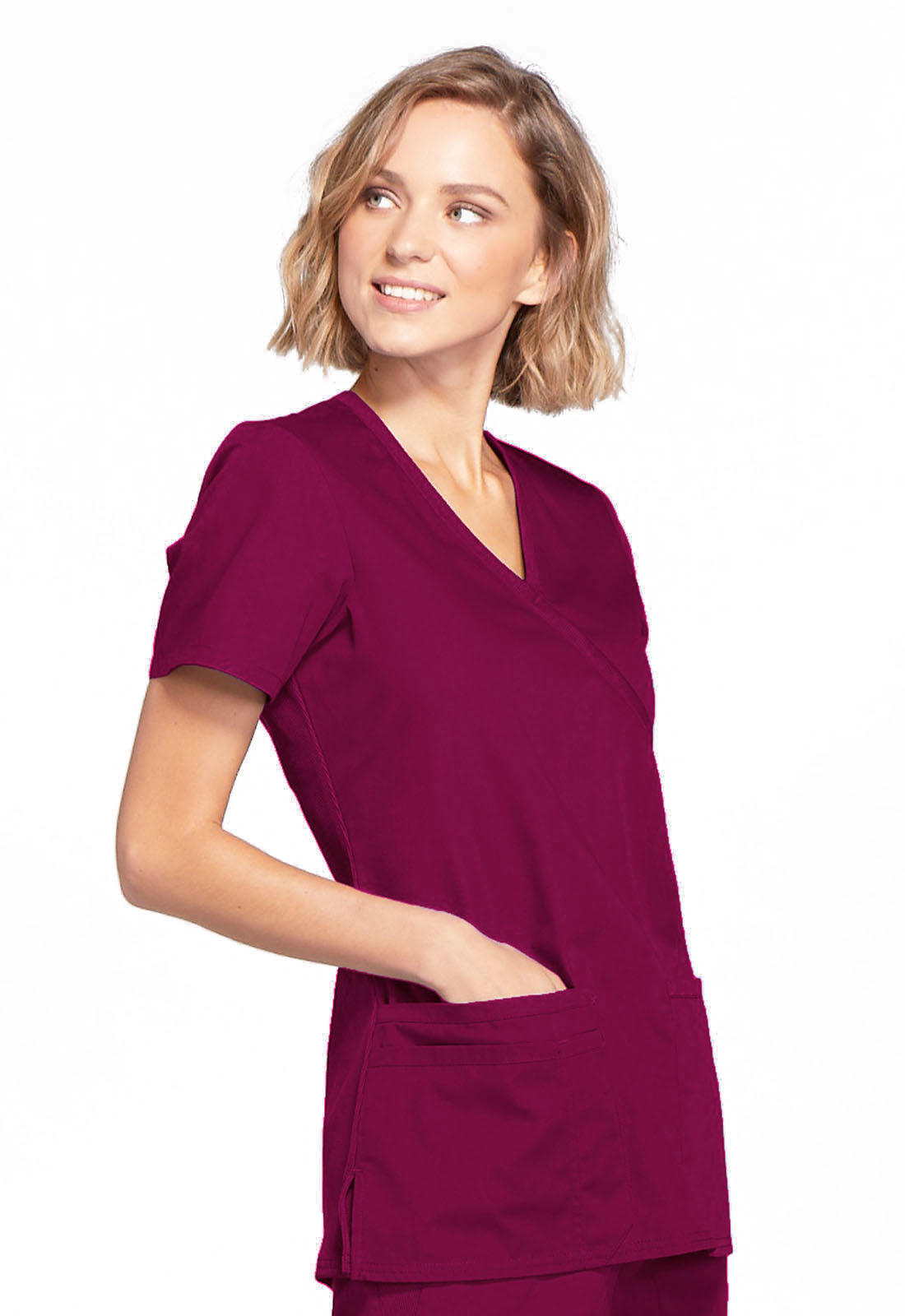 Originals WW650 Mock Wrap Top Wine