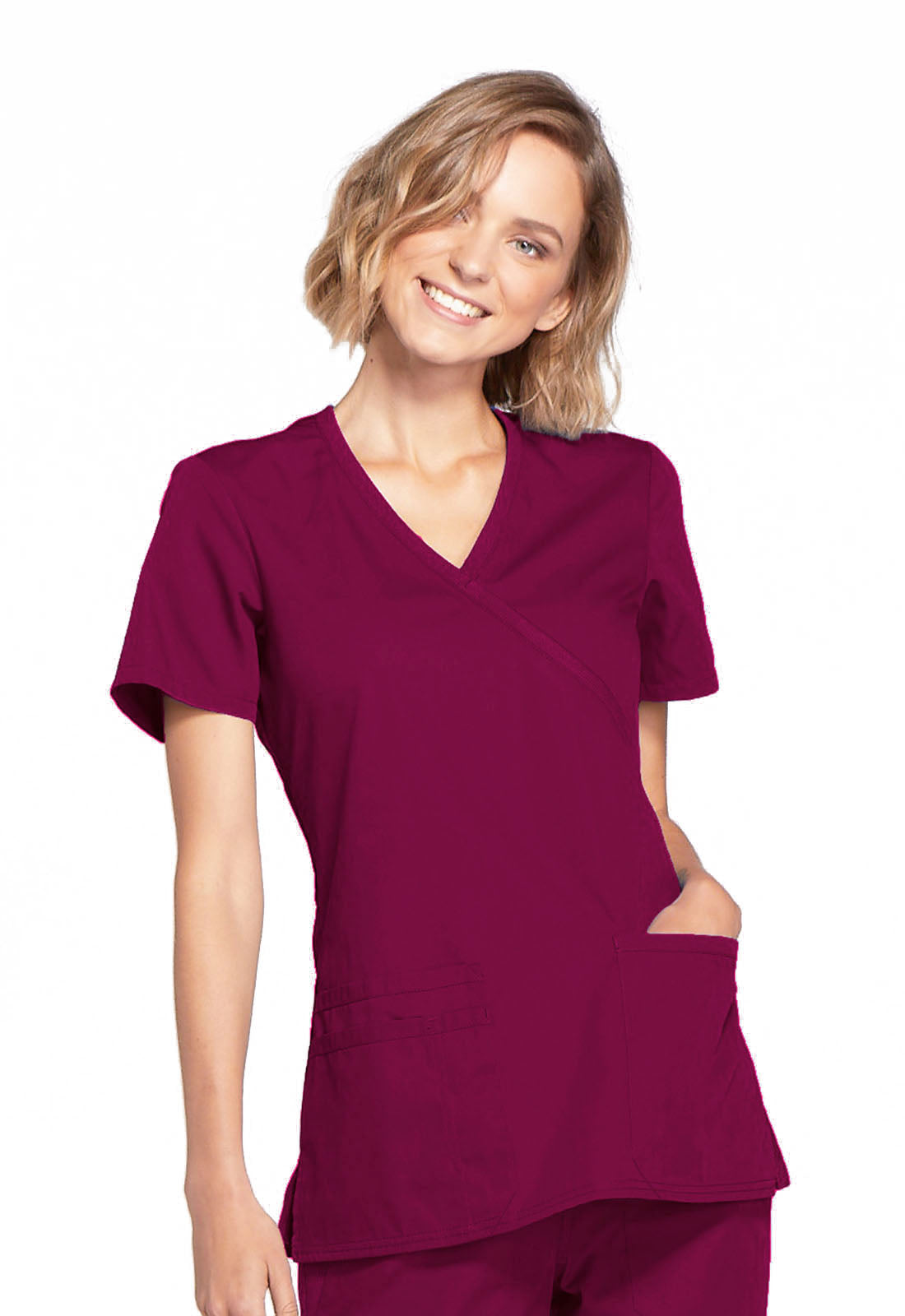 Originals WW650 Mock Wrap Top Wine