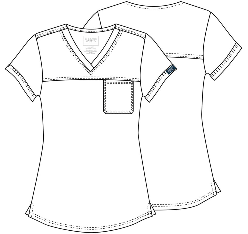 Workwear Revolution WW657 Women's Tuckable V-Neck O.R. Scrub Top Pewter