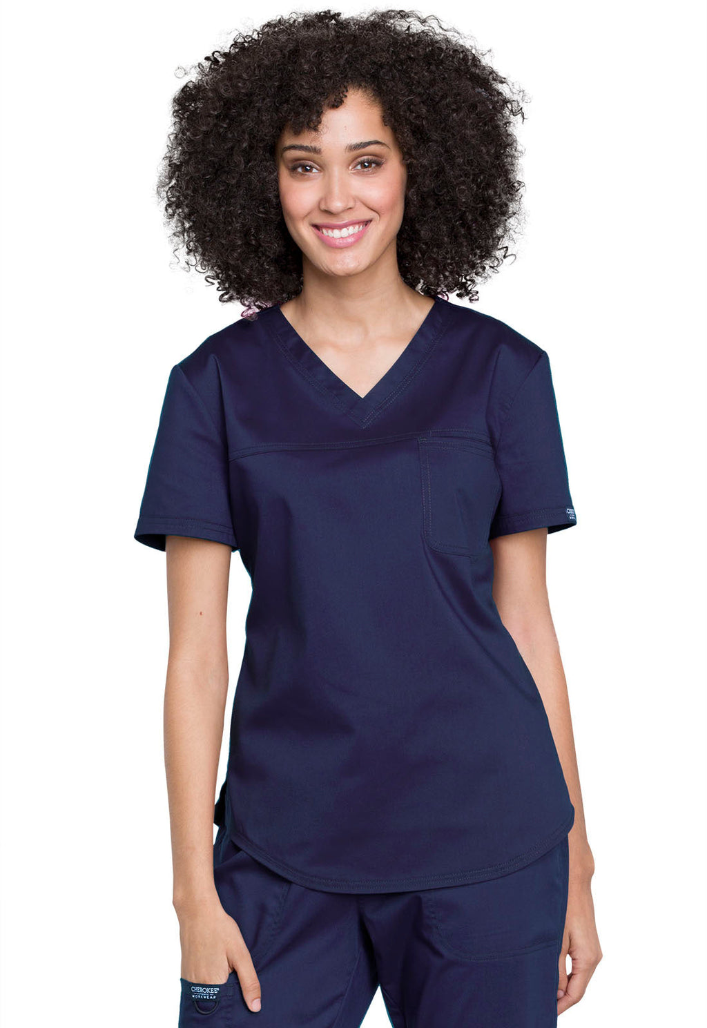 Workwear Revolution WW657 Women's Tuckable V-Neck O.R. Scrub Top Navy