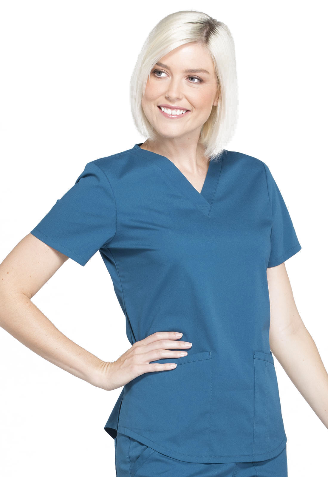 Professionals WW665 V-Neck Top Caribbean Blue