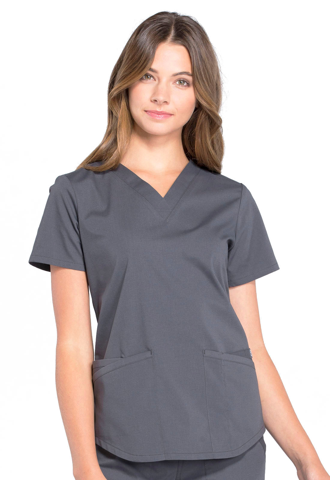 Workwear Professionalessionals WW665 Women's V-Neck Scrub Top Pewter