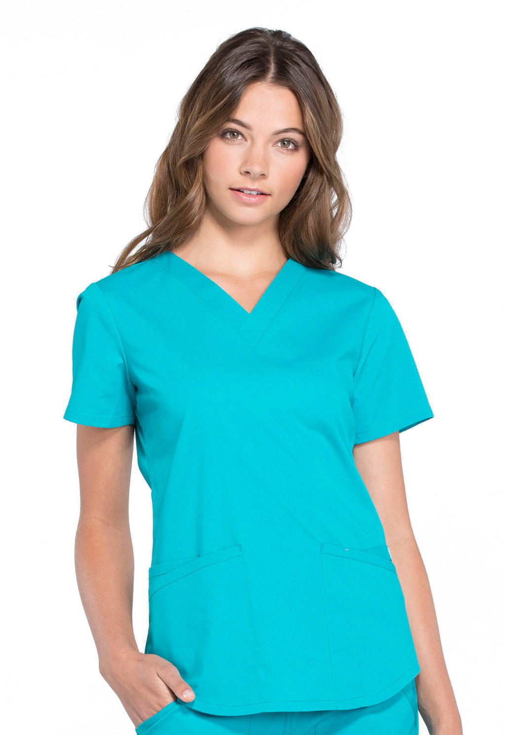 Professionals WW665 V-Neck Top Teal Blue