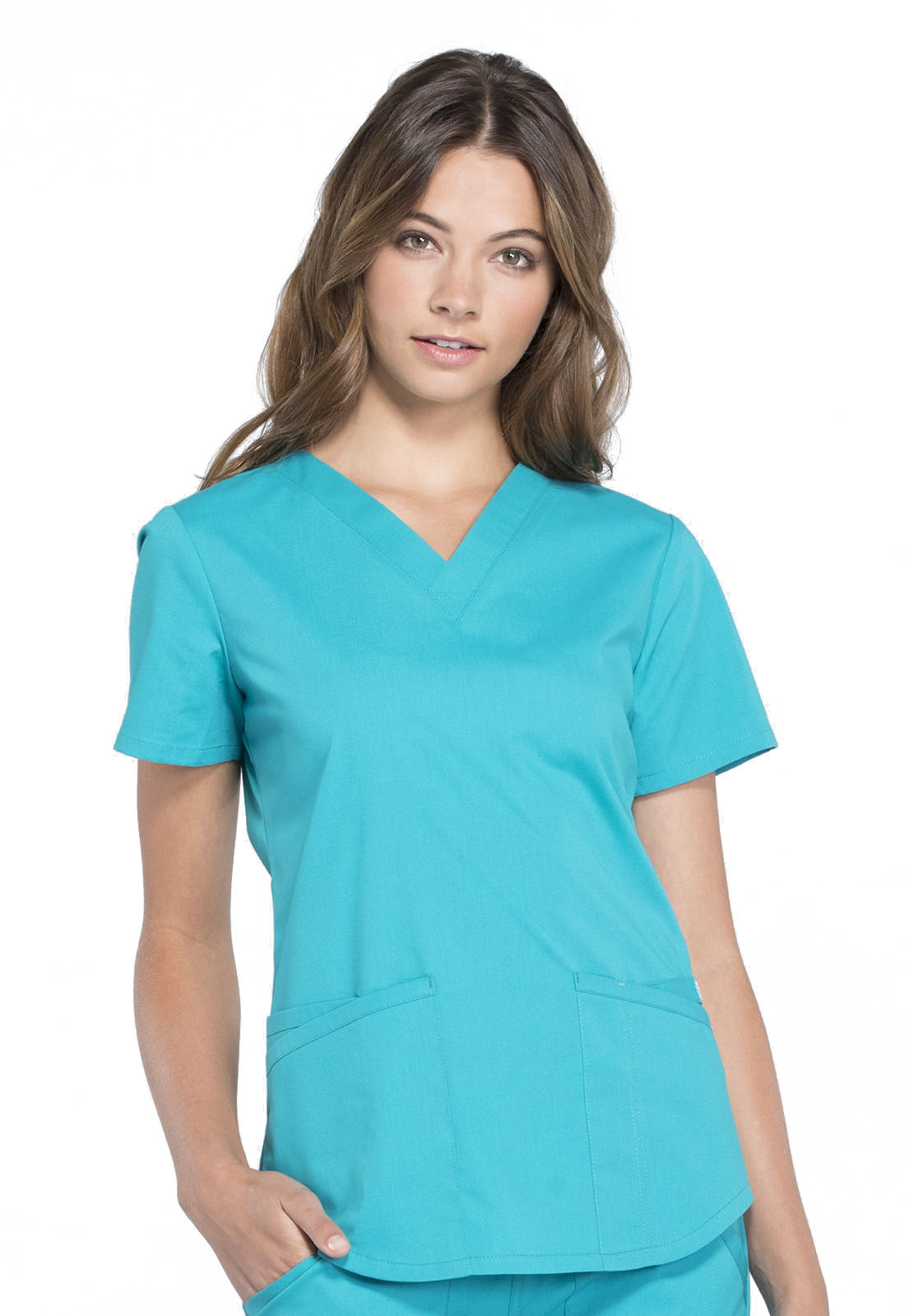 Professionals WW665 V-Neck Top Teal Blue