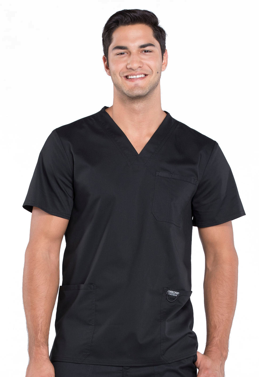 Workwear Revolution WW670 Men's V-Neck Scrub Top Black