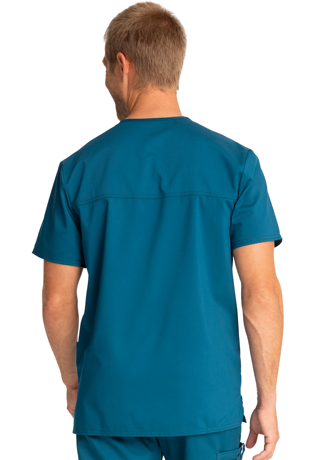 Workwear Revolution WW670 Men's V-Neck Scrub Top Caribbean Blue
