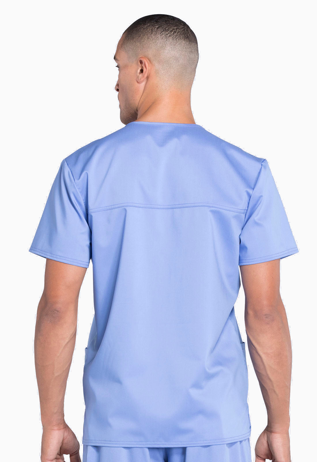 Workwear Revolution WW670 Men's V-Neck Scrub Top Ciel Blue