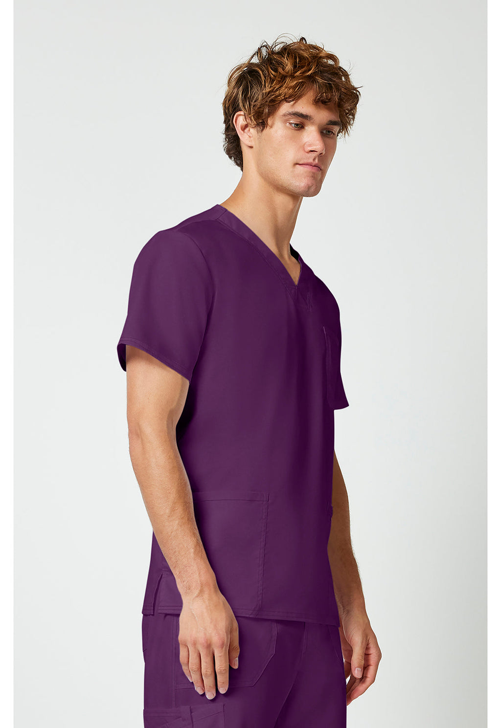 Workwear Revolution WW670 Men's V-Neck Scrub Top Eggplant