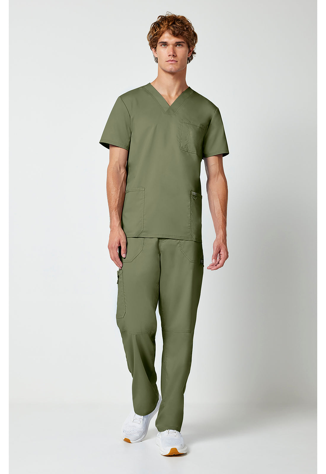 Workwear Revolution WW670 Men's V-Neck Scrub Top Olive