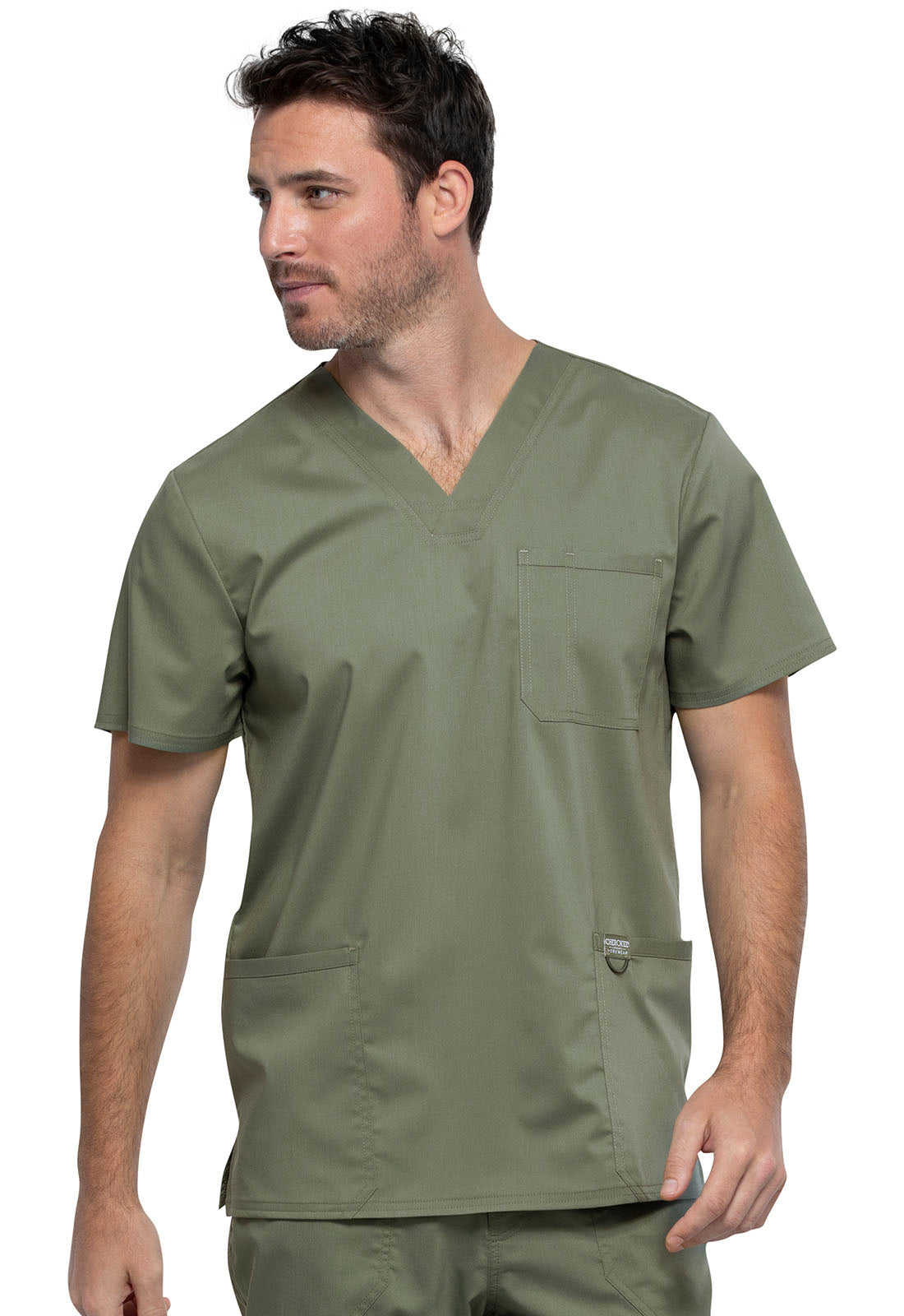 Workwear Revolution WW670 Men's V-Neck Scrub Top Olive