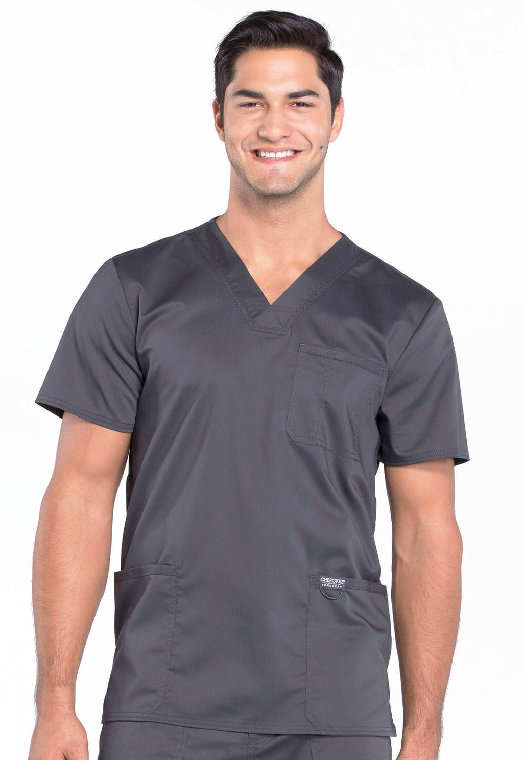 Workwear Revolution WW670 Men's V-Neck Scrub Top Pewter