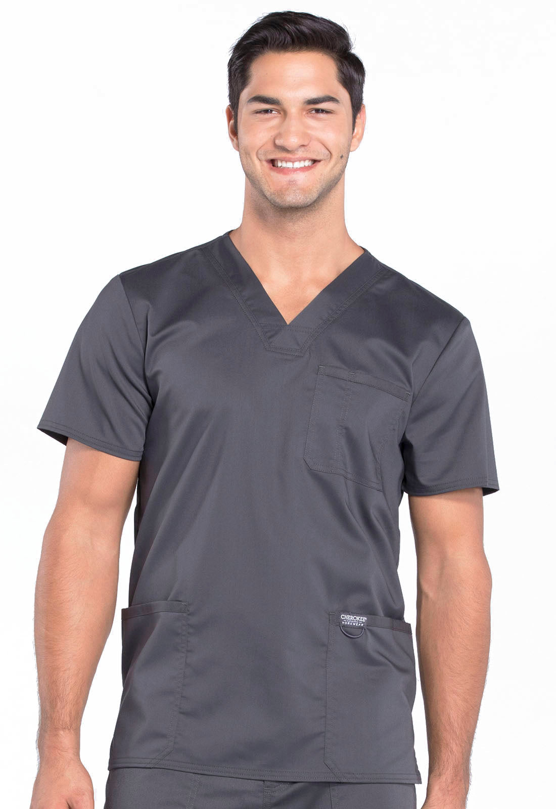 Workwear Revolution WW670 Men's V-Neck Scrub Top Pewter