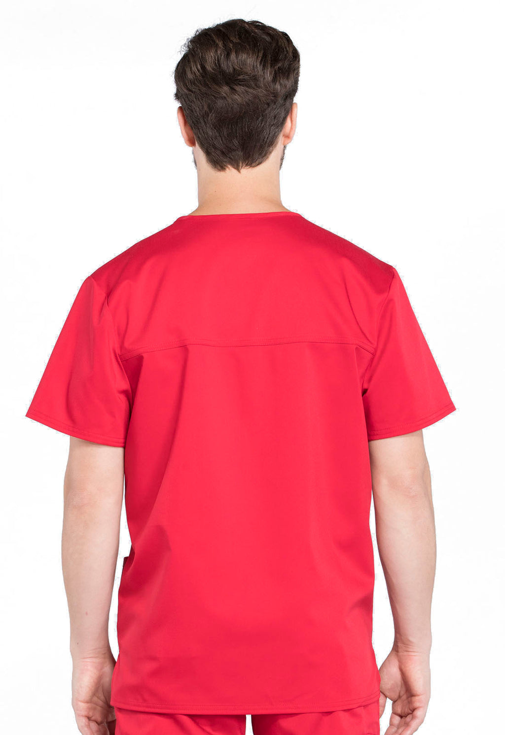 Workwear Revolution WW670 Men's V-Neck Scrub Top Red