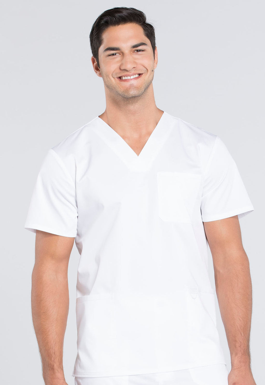 Workwear Revolution WW670 Men's V-Neck Scrub Top White