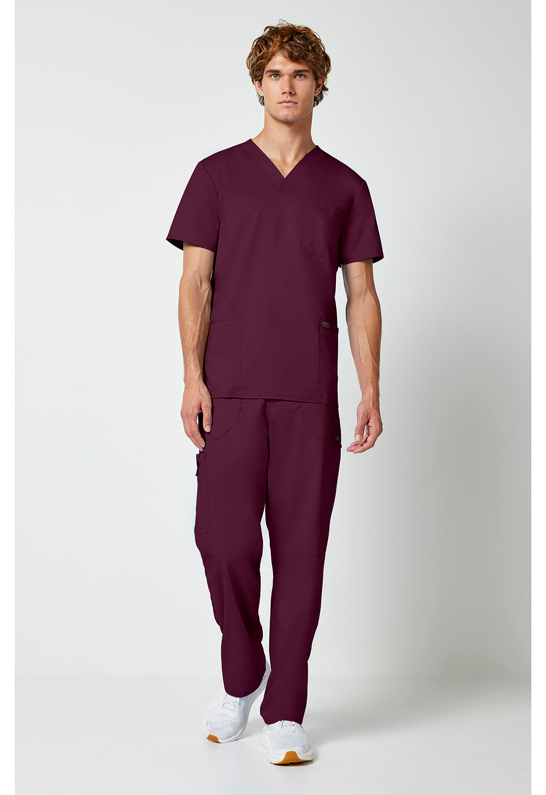 Workwear Revolution WW670 Men's V-Neck Scrub Top Wine